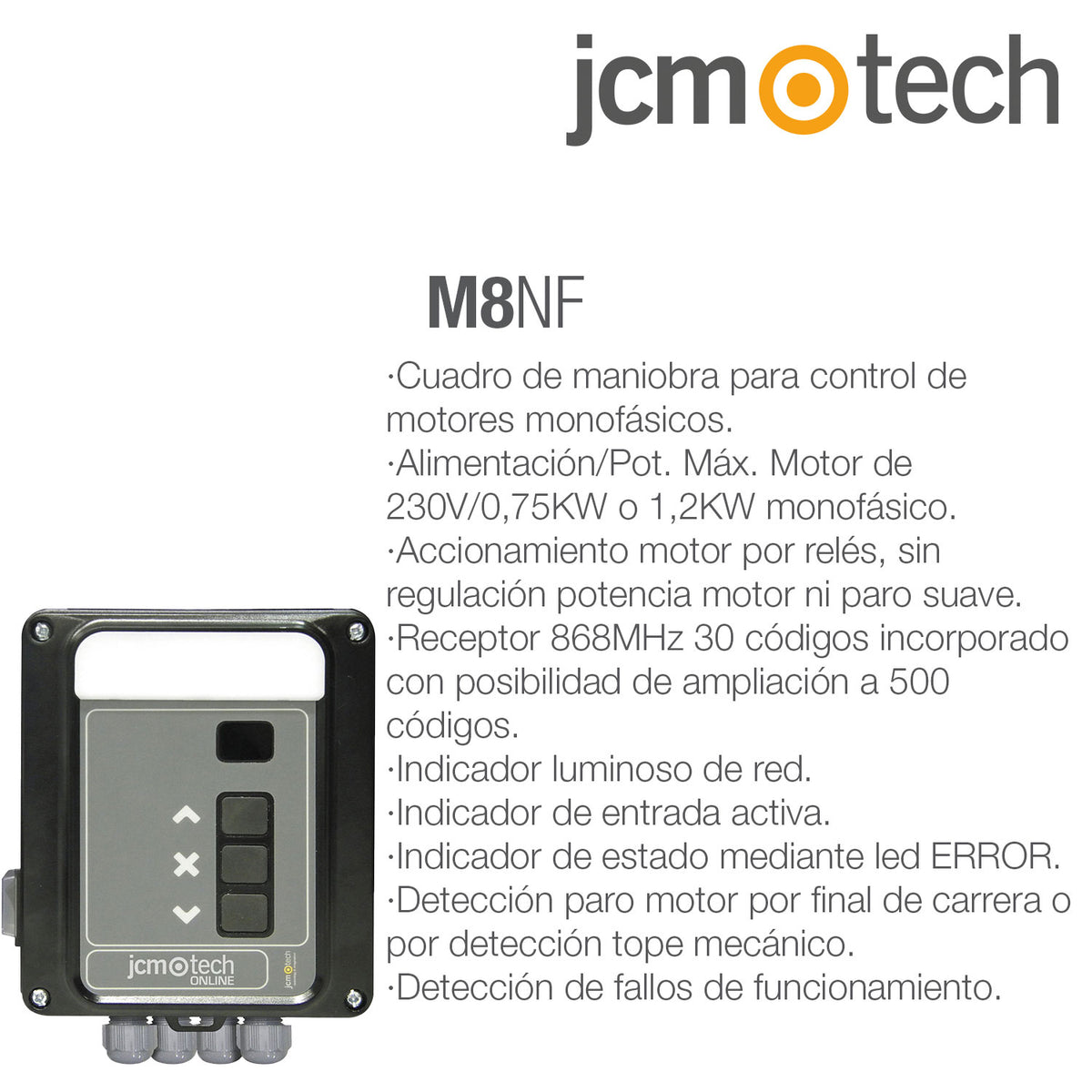 ML8NF - Equipo para controlar puertas de garaje enrollables y persianas configurable